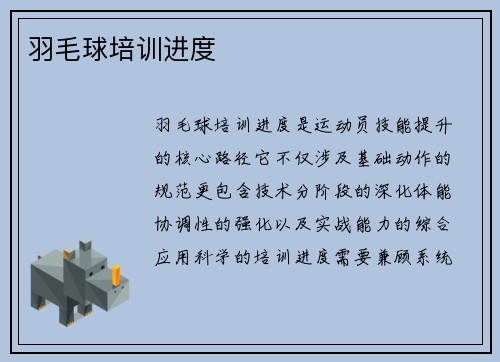 羽毛球培训进度